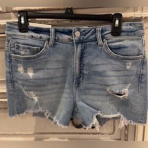 NWT Mica High-Rise Distressed Stretch Shorts